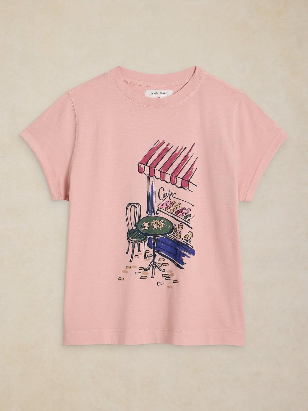 GINA GRAPHIC TEE in DUS PINK - FLAT FRONT