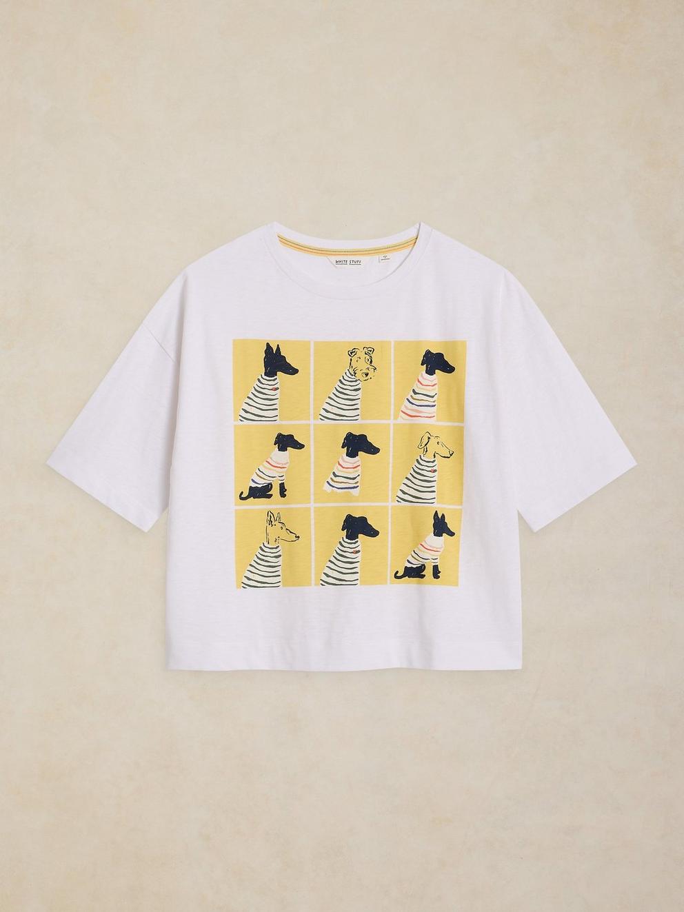 KATYA GRAPHIC TEE in WHITE PR - FLAT FRONT