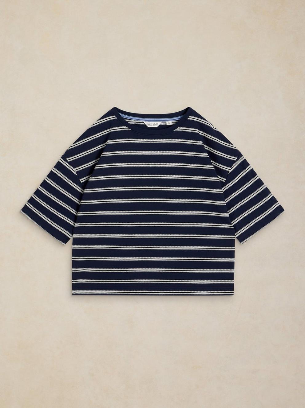 KATYA STRIPE TEE in NAVY MULTI - FLAT FRONT