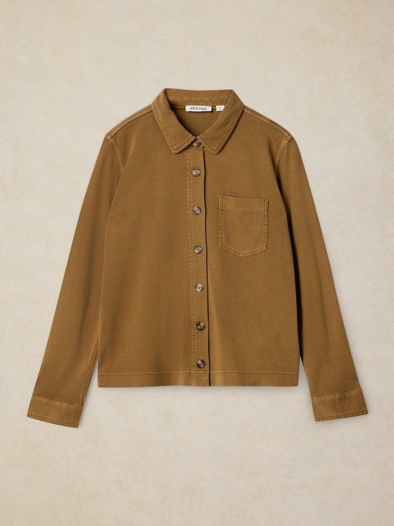 IMOGEN SHIRT in KHAKI GRN - FLAT FRONT