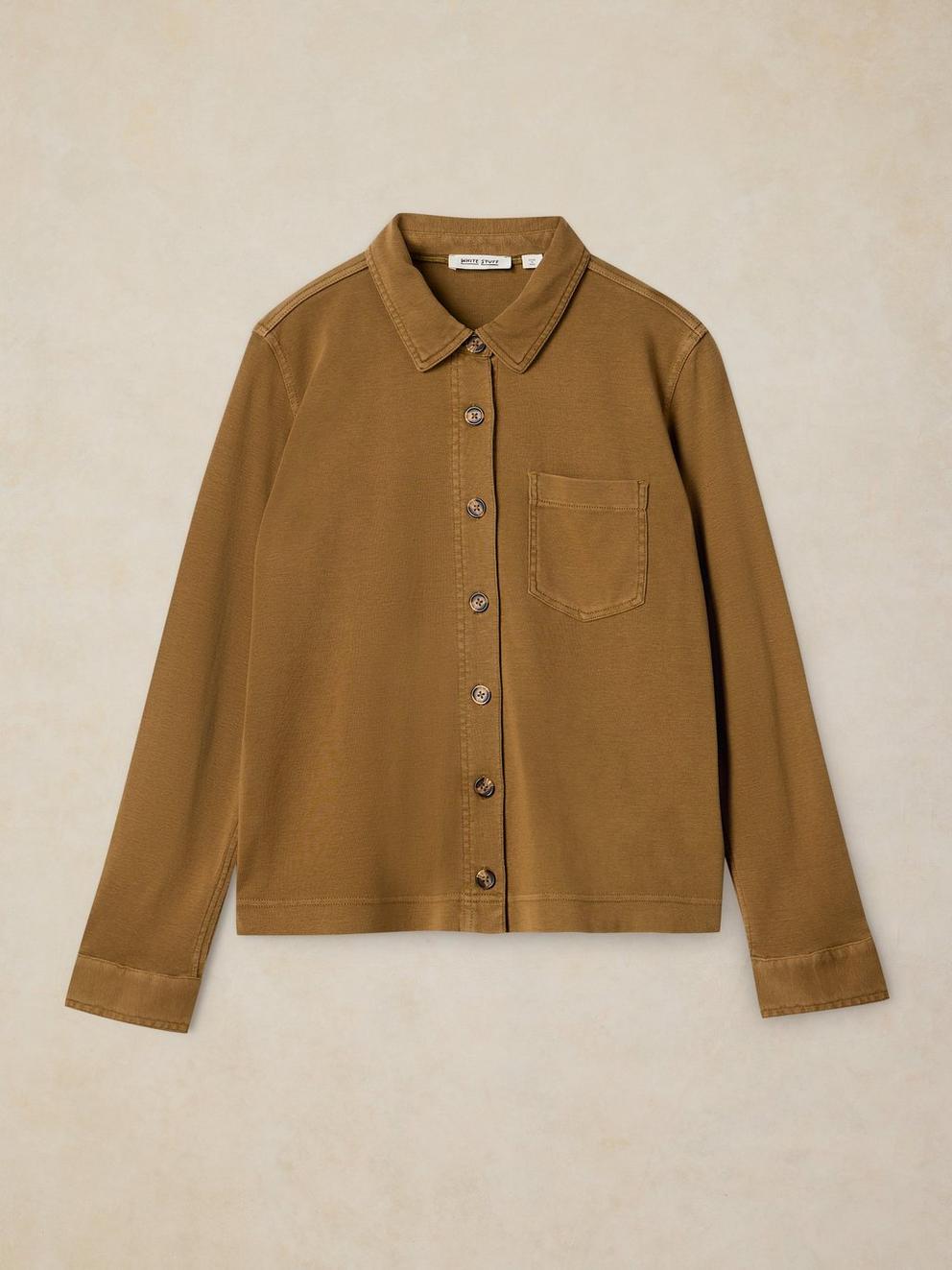 IMOGEN SHIRT in KHAKI GRN - FLAT FRONT