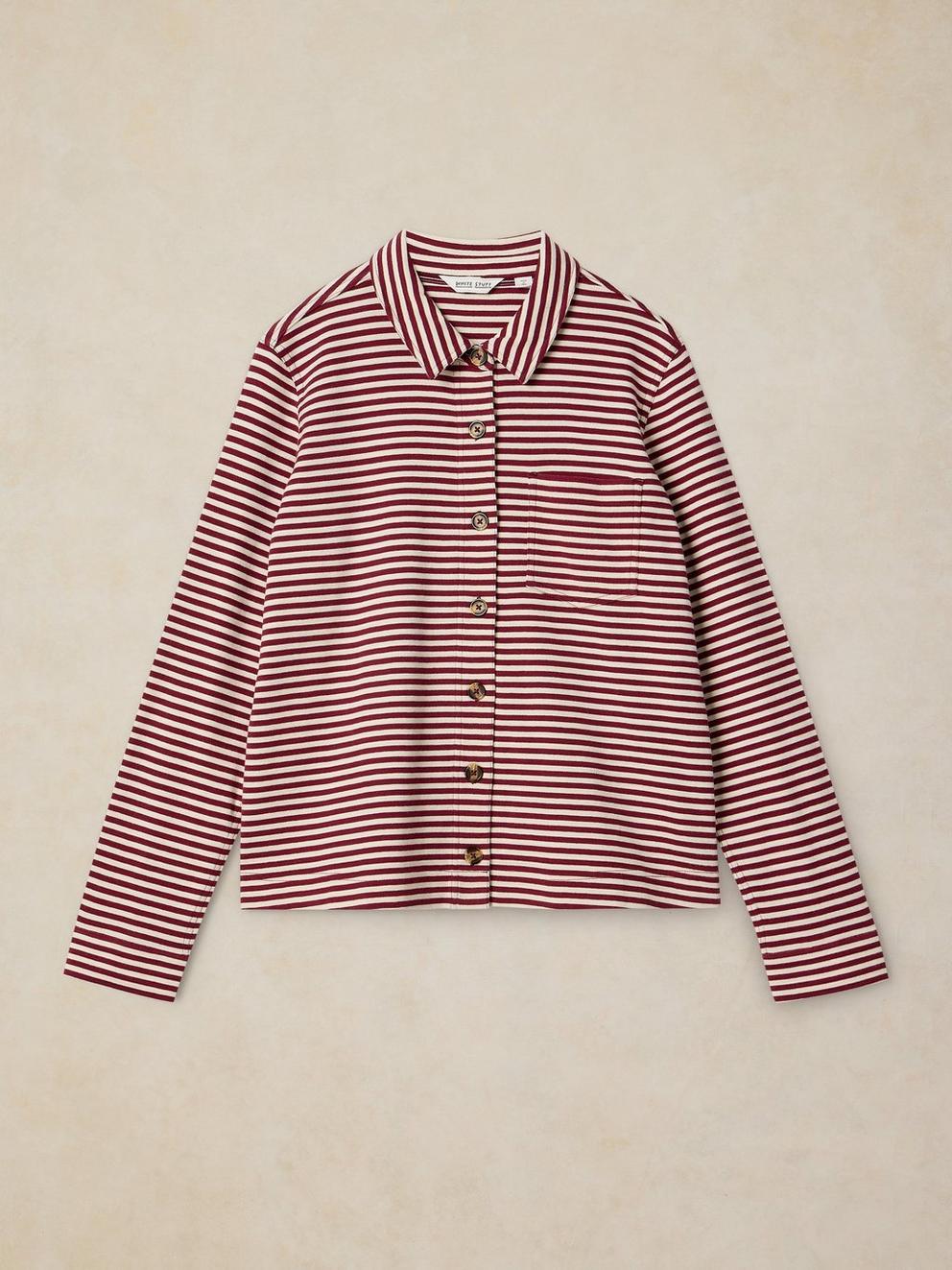 IMOGEN SHIRT in PLUM MLT - FLAT FRONT