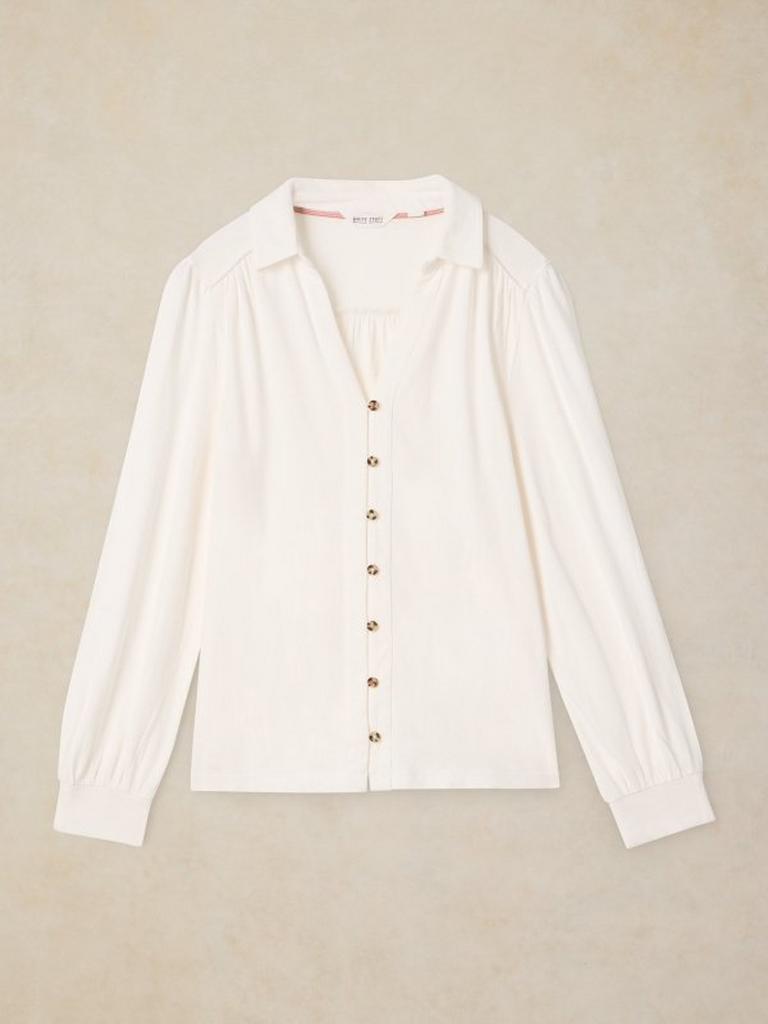 RONLEY SHIRT in PALE IVORY - FLAT FRONT