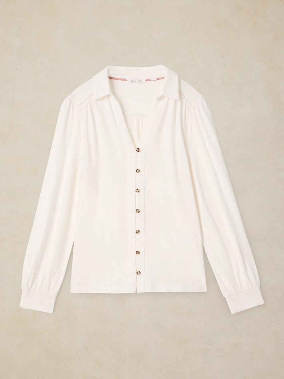 RONLEY SHIRT in PALE IVORY - FLAT FRONT
