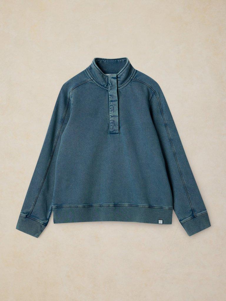 NATALIE FUNNEL SWEAT in DK BLUE - FLAT FRONT