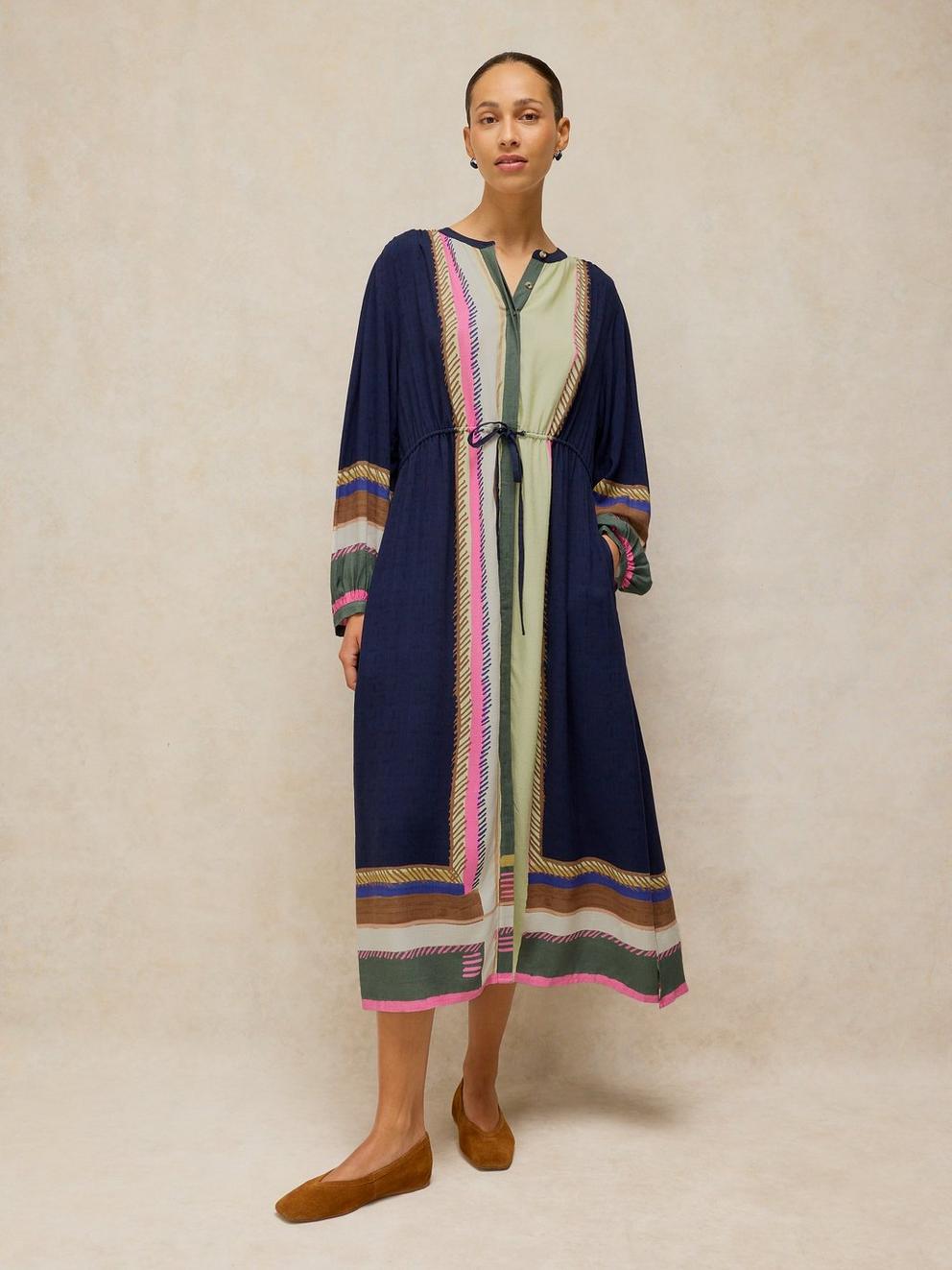 Lana Midi Dress in NAVY PR - LIFESTYLE
