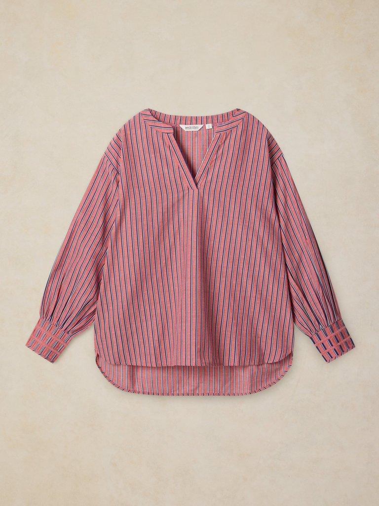 RAYA POP OVER SHIRT in PINK MLT - FLAT FRONT