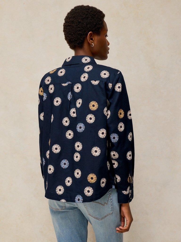 LIBBY ORGANIC COTTON SHIRT in NAVY PRINT | White Stuff