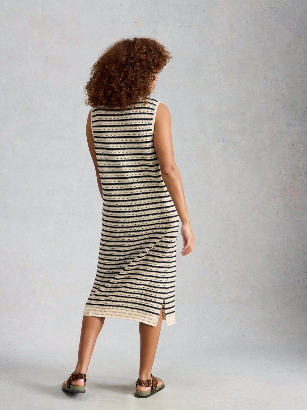 CLARISSA DRESS in BLK MLT - MODEL BACK