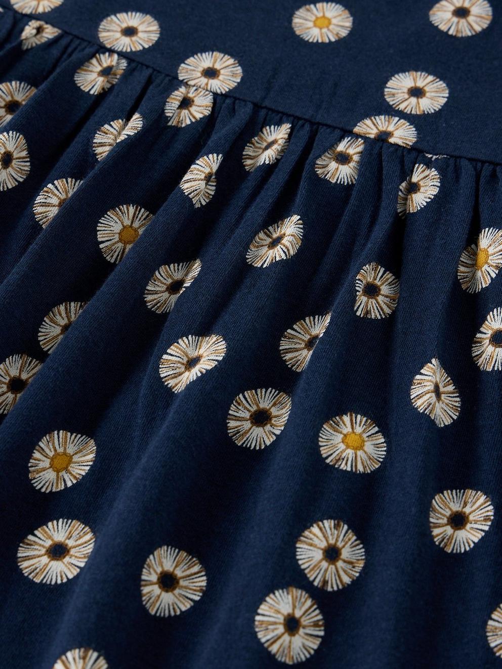 LEAH JERSEY DRESS in NAVY MULTI - FLAT DETAIL