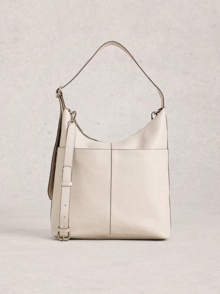Sophia Zip Leather Crossbody in PALE IVORY - LIFESTYLE