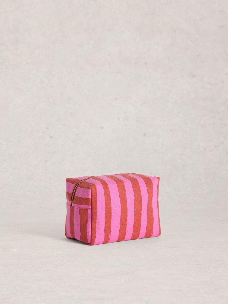 Canvas Summer Stuff Washbag in PINK MLT - FLAT BACK