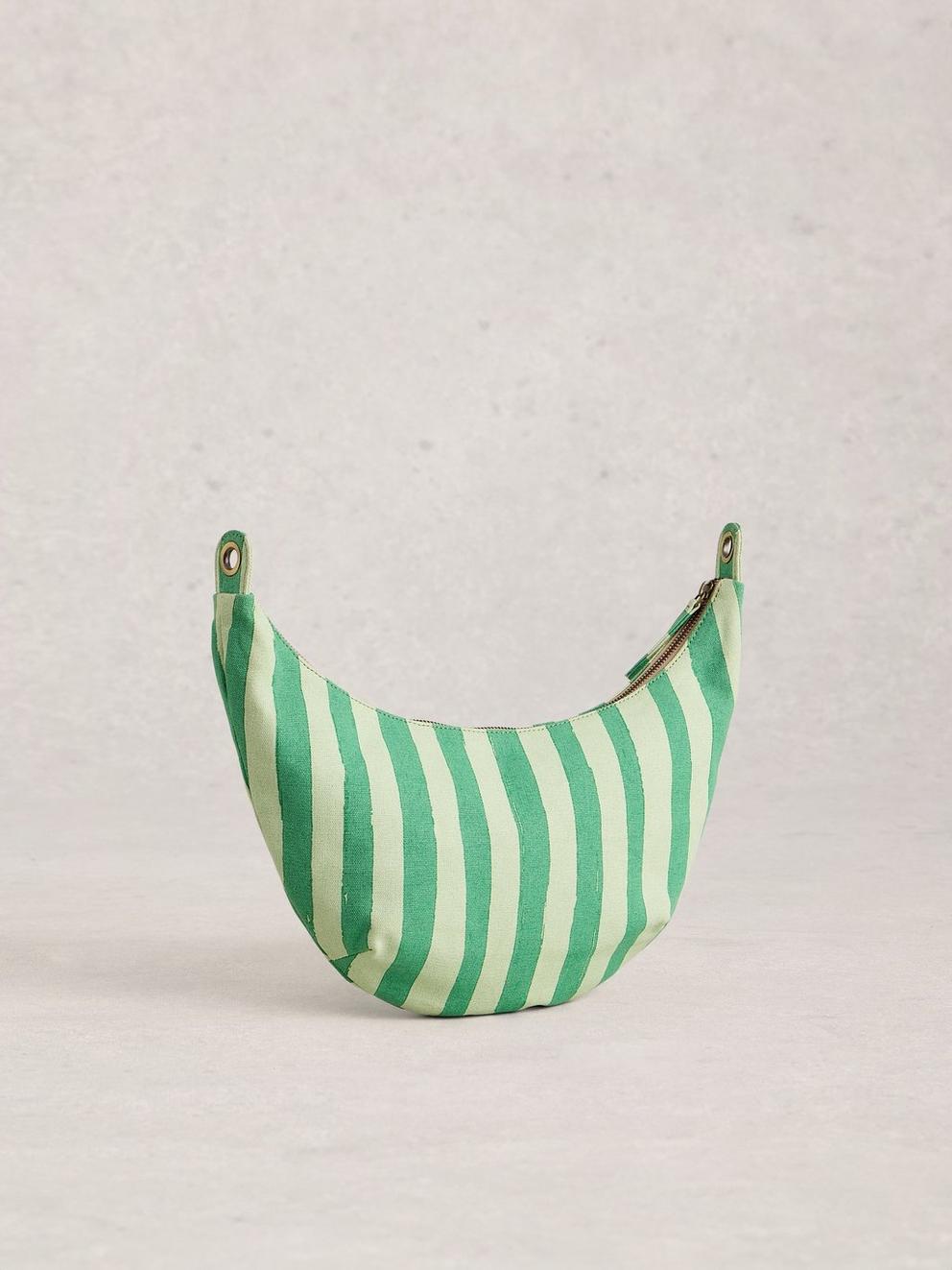 Natalie Canvas Crossbody in GREEN MLT - FLAT BACK