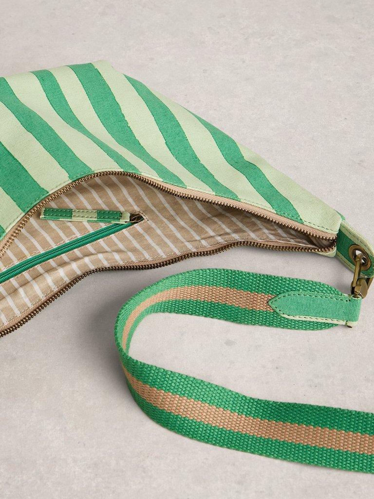 Natalie Canvas Crossbody in GREEN MLT - FLAT DETAIL
