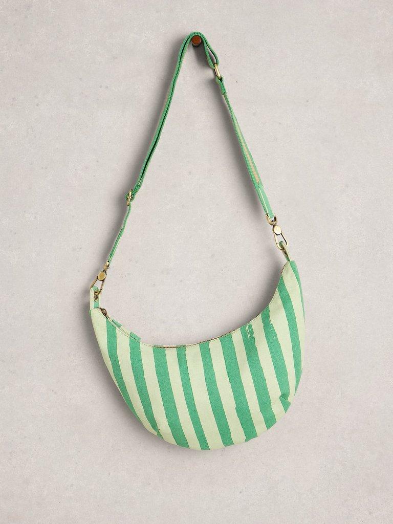 Natalie Canvas Crossbody in GREEN MLT - FLAT FRONT