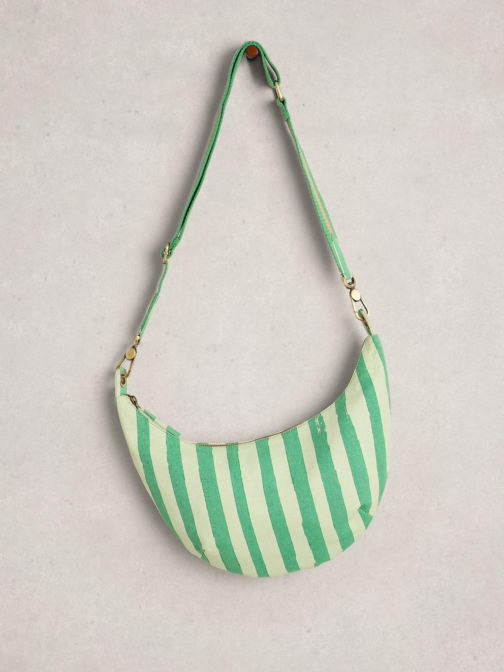 Natalie Canvas Crossbody in GREEN MLT - FLAT FRONT