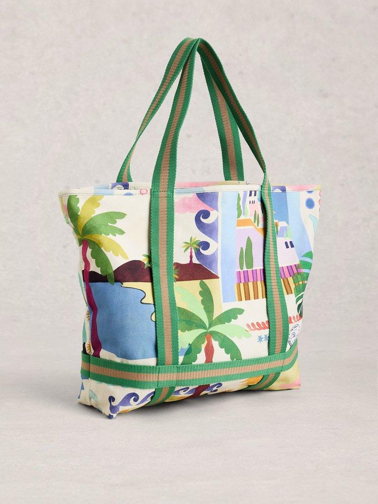 Gigi Canvas Tote Bag in IVORY PR - FLAT BACK