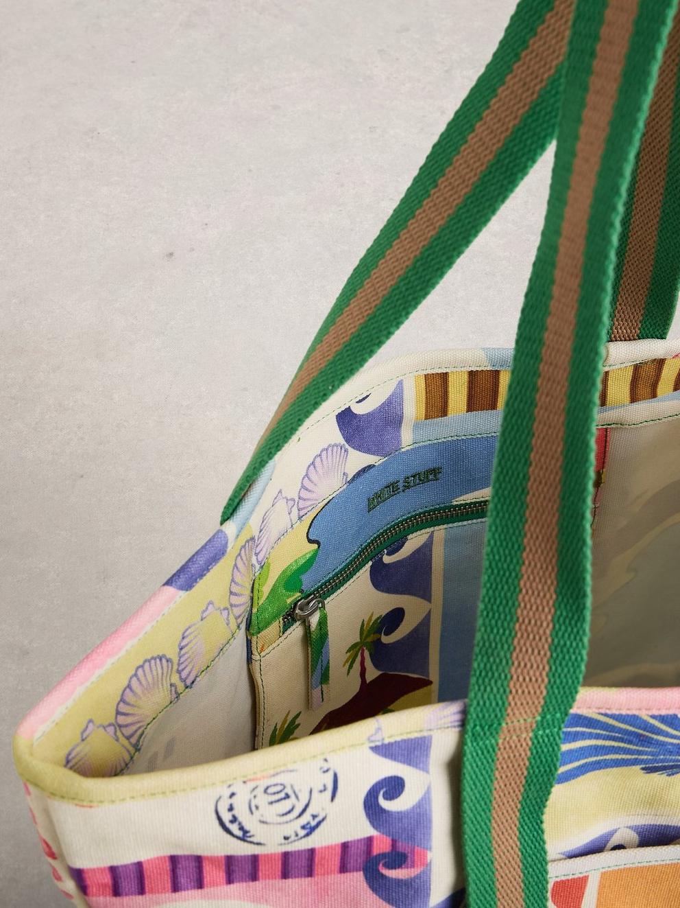 Gigi Canvas Tote Bag in IVORY PR - FLAT DETAIL