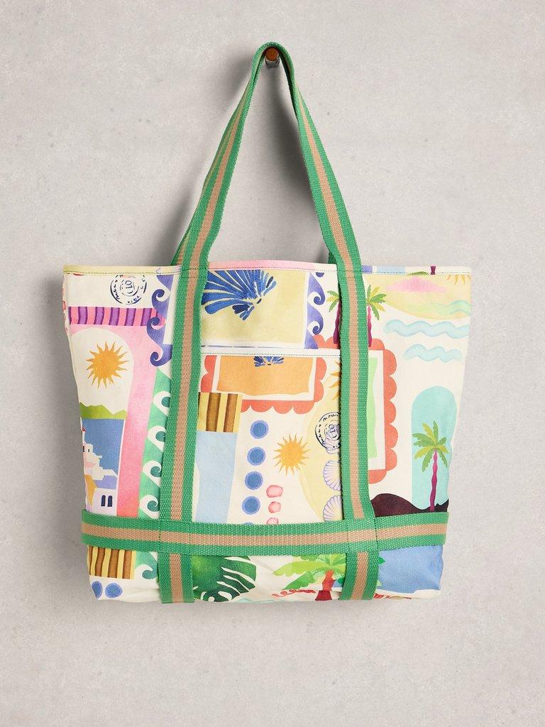 Gigi Canvas Tote Bag in IVORY PR - FLAT FRONT
