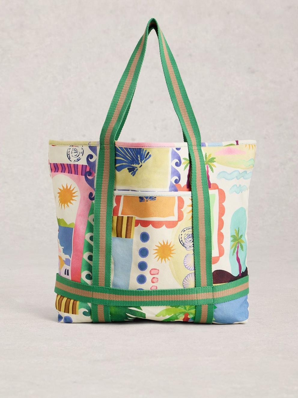 Gigi Canvas Tote Bag in IVORY PR - LIFESTYLE