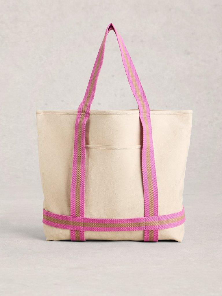 Gigi Canvas Tote Bag in PALE IVORY - LIFESTYLE