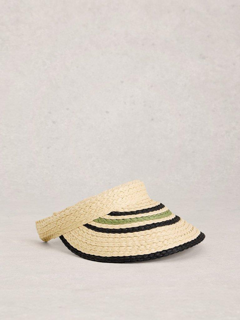 Woven Stripe Visor in NAT MLT - FLAT FRONT