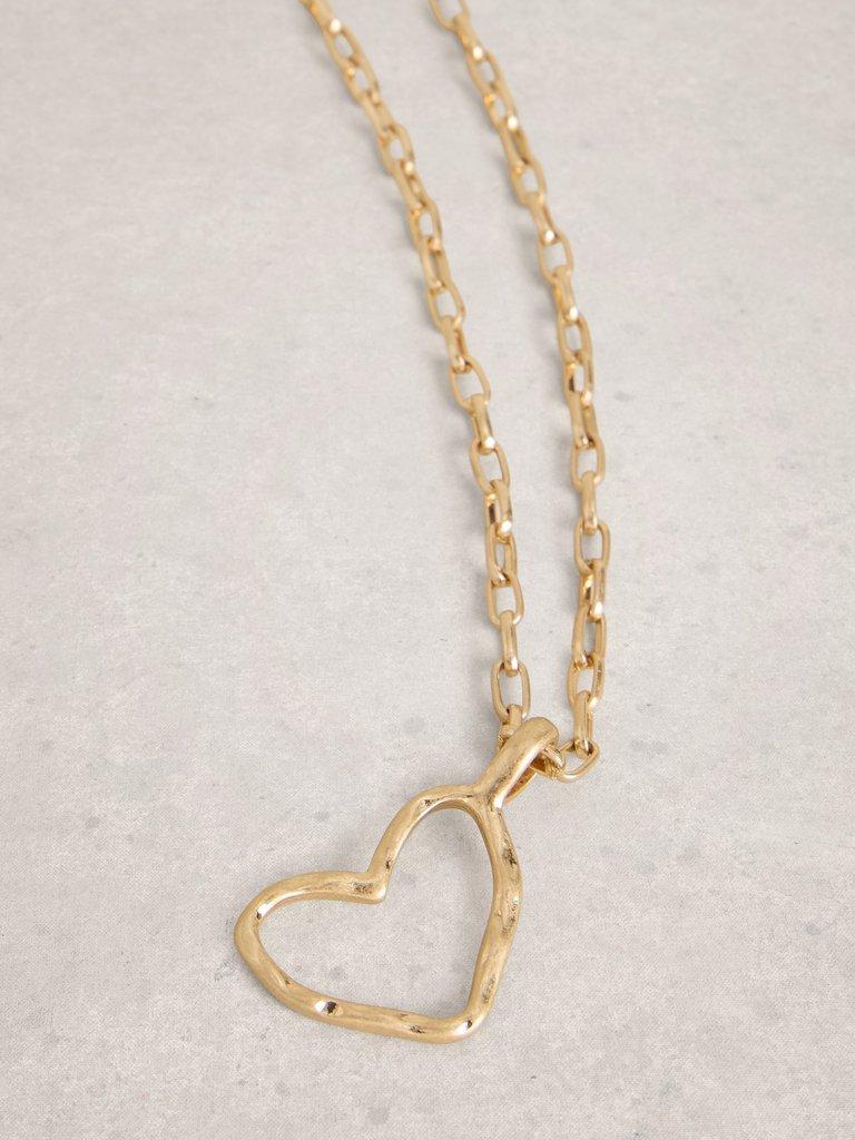 Hailey Heart Necklace in GLD TN MET - FLAT DETAIL