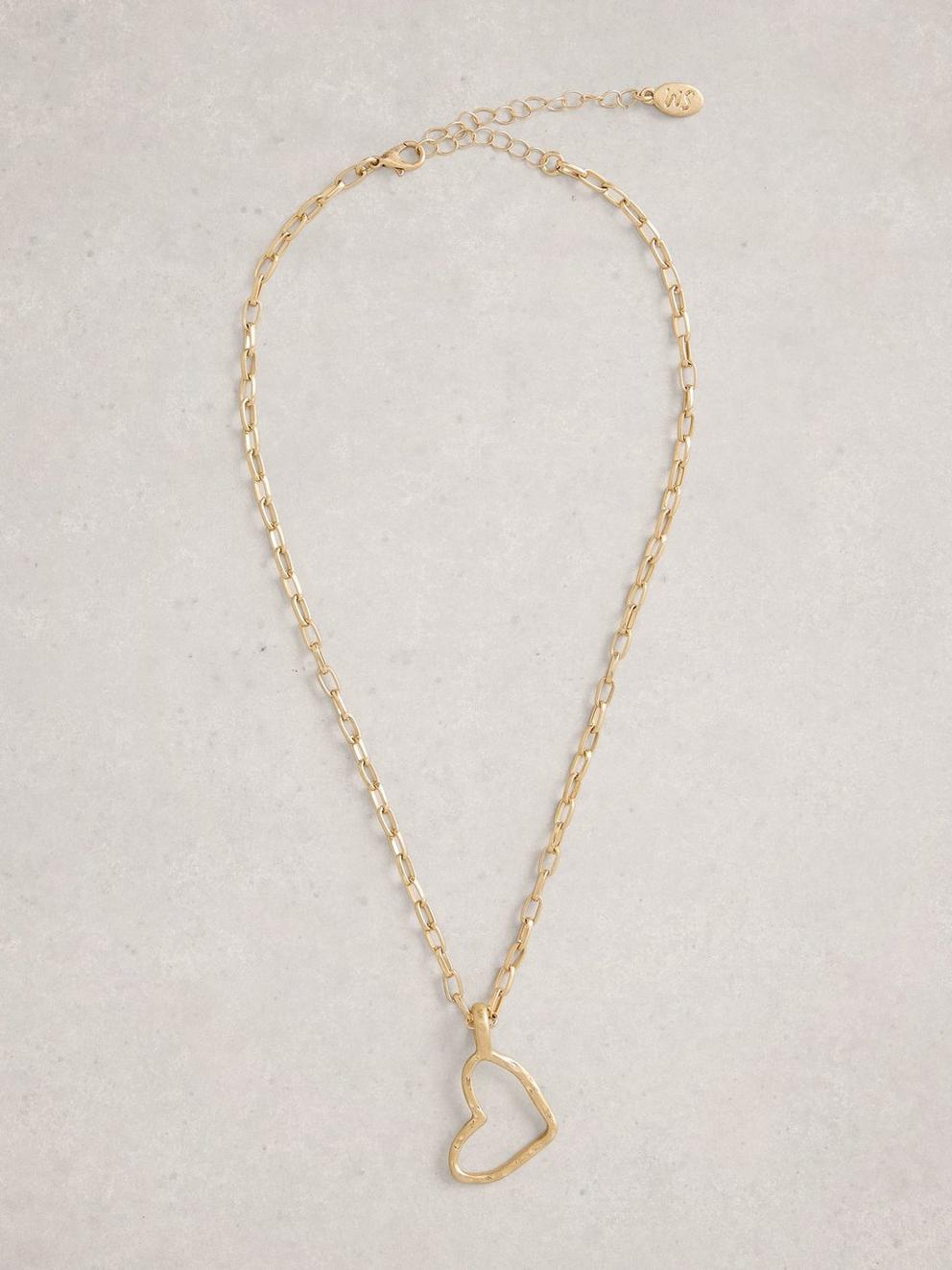 Hailey Heart Necklace in GLD TN MET - LIFESTYLE