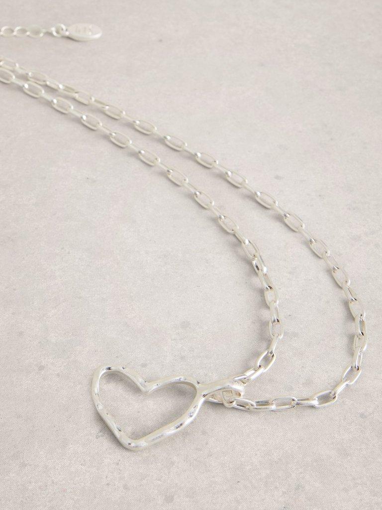 Hailey Heart Necklace in SLV TN MET - FLAT DETAIL