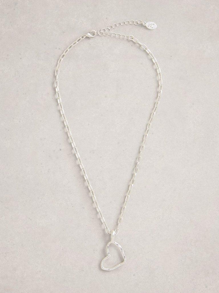 Hailey Heart Necklace in SLV TN MET - FLAT FRONT