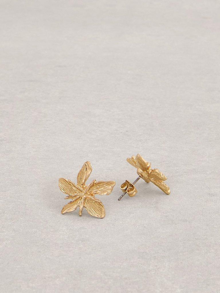 2PK Fleur Necklace  Earring in GLD TN MET - FLAT BACK