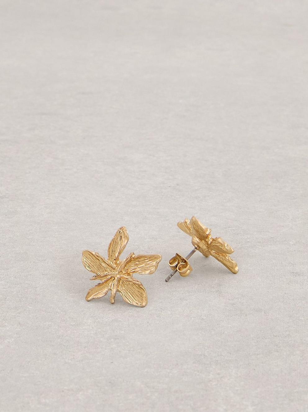 2PK Fleur Necklace  Earring in GLD TN MET - FLAT BACK