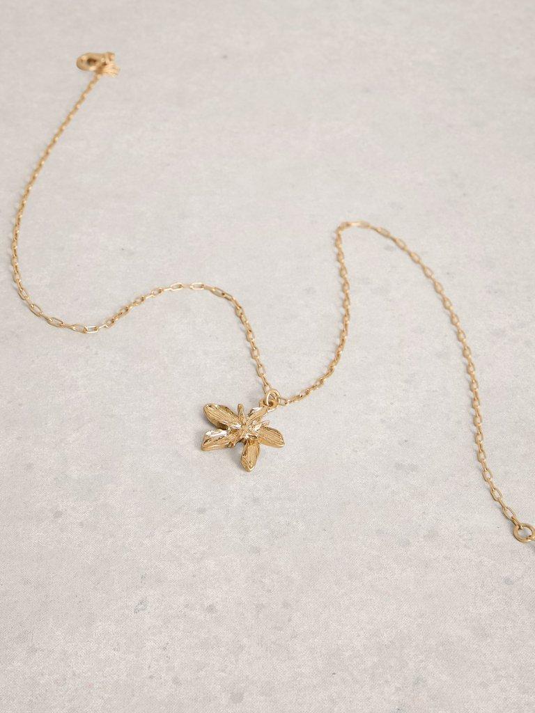 2PK Fleur Necklace  Earring in GLD TN MET - FLAT DETAIL