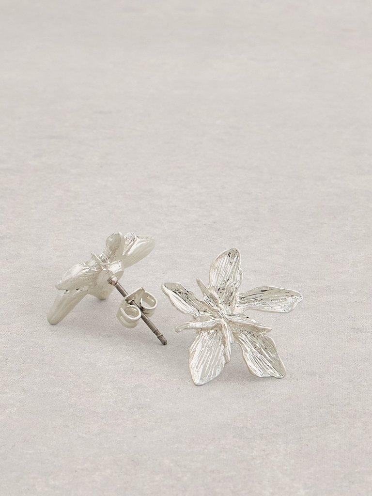 2PK Fleur Necklace  Earring in SLV TN MET - FLAT BACK