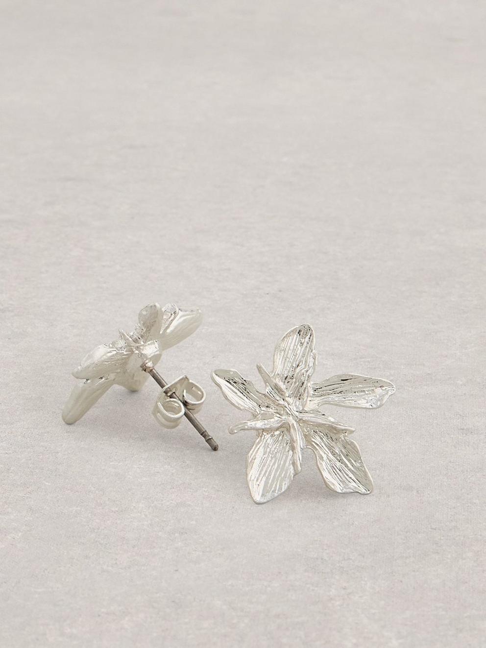 2PK Fleur Necklace  Earring in SLV TN MET - FLAT BACK