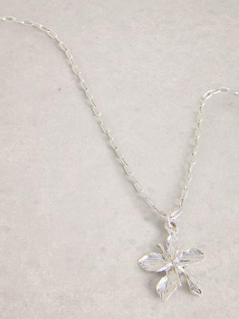 2PK Fleur Necklace  Earring in SLV TN MET - FLAT DETAIL