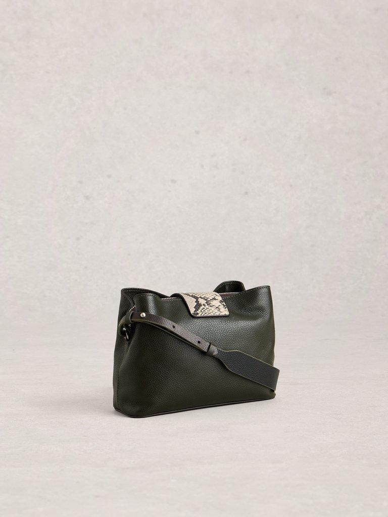 Tabby Crossbody Leather in KHAKI GRN - FLAT BACK