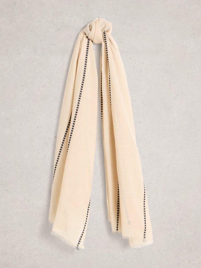 Maggie Stripe Scarf in NAT MLT - FLAT FRONT