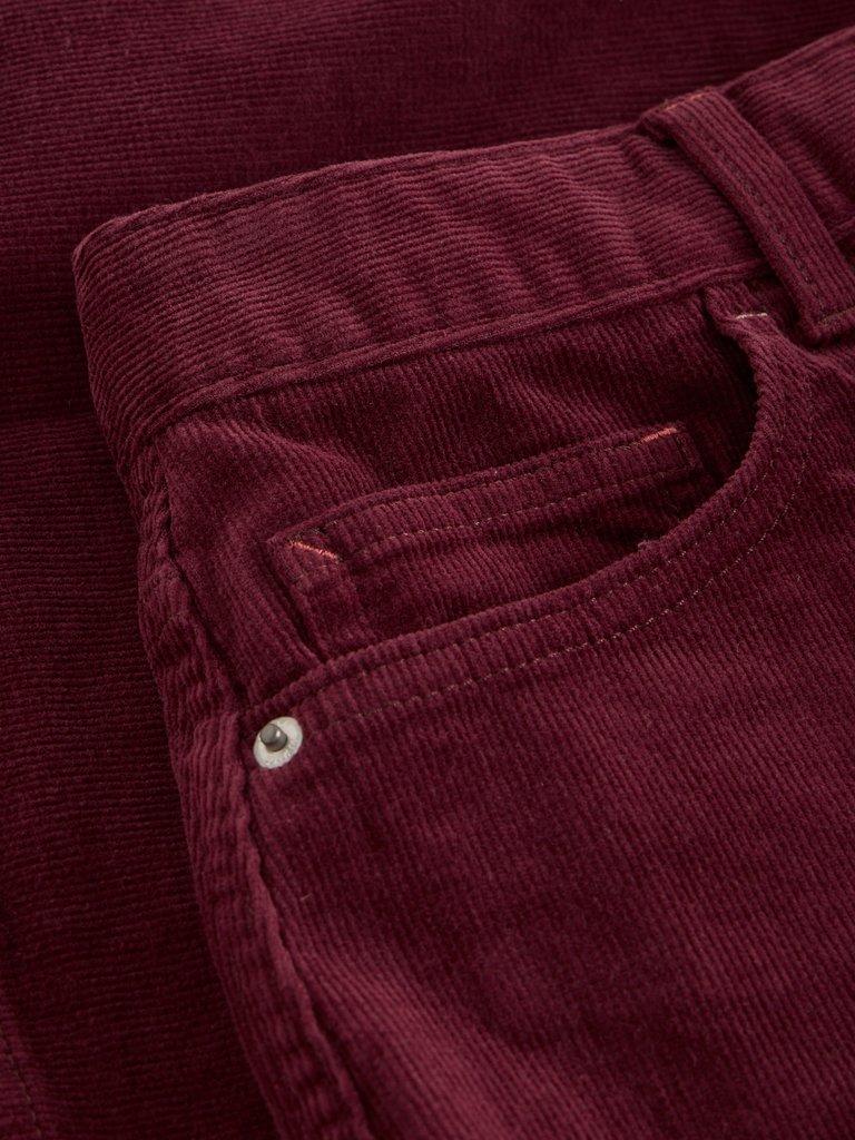 TIA CORD SKIRT in DK PLUM - FLAT DETAIL