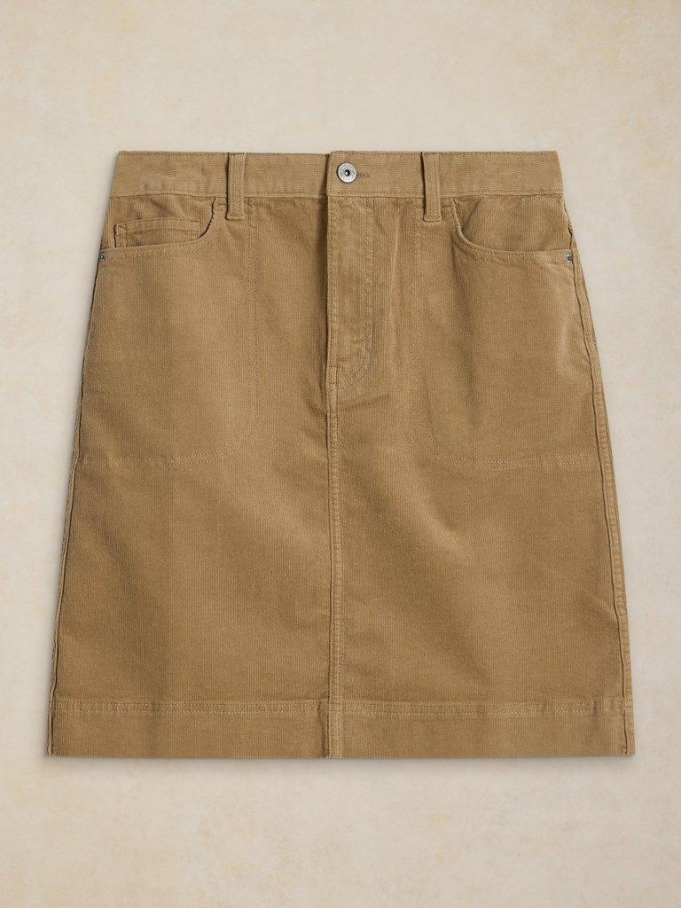 TIA CORD SKIRT in LGT GREEN - FLAT FRONT