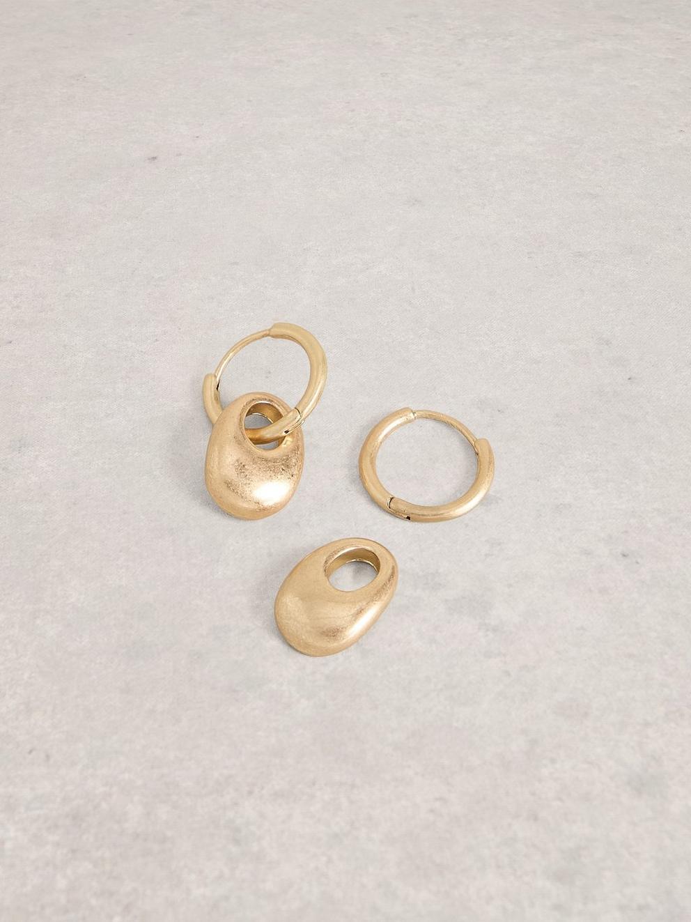 2PK Beth Earring  Necklace in GLD TN MET - FLAT BACK