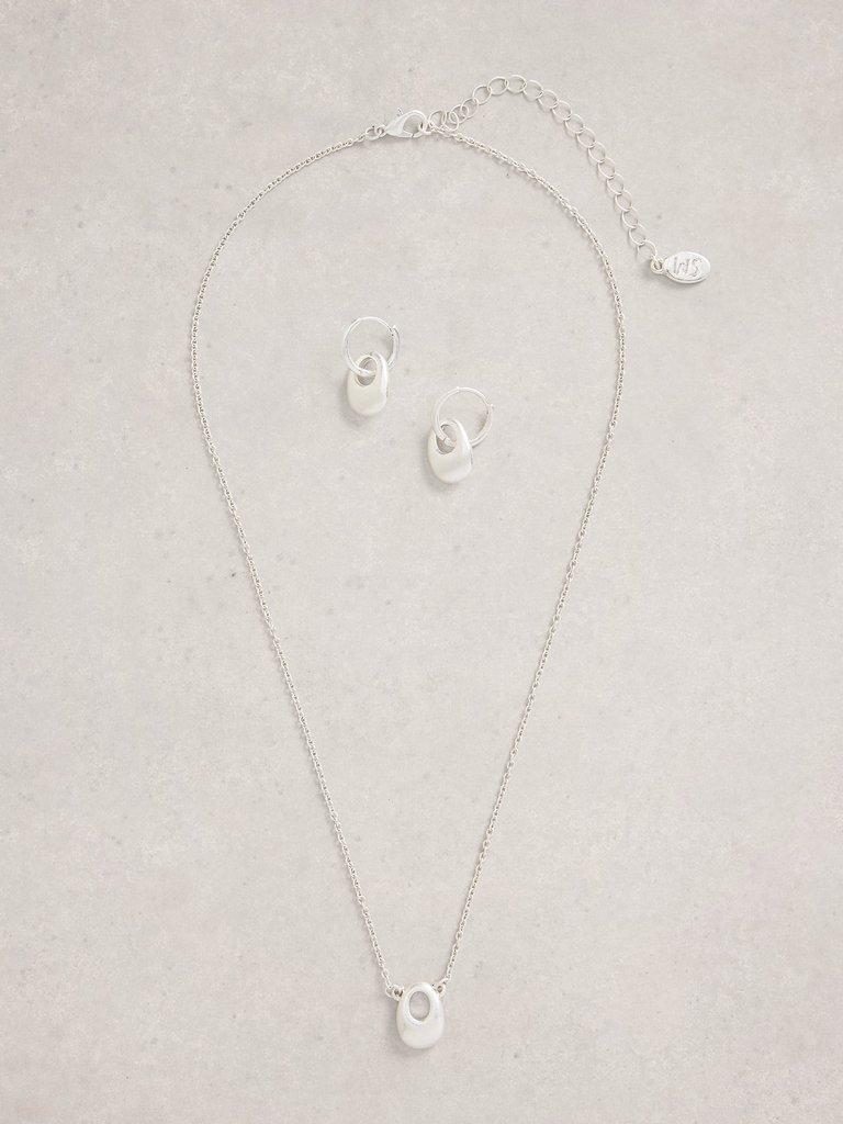 2PK Beth Earring  Necklace in SLV TN MET - FLAT FRONT