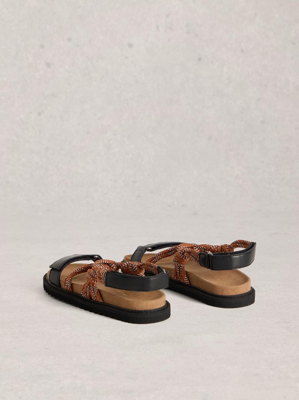 Callie Sandal in BLK MLT - FLAT BACK