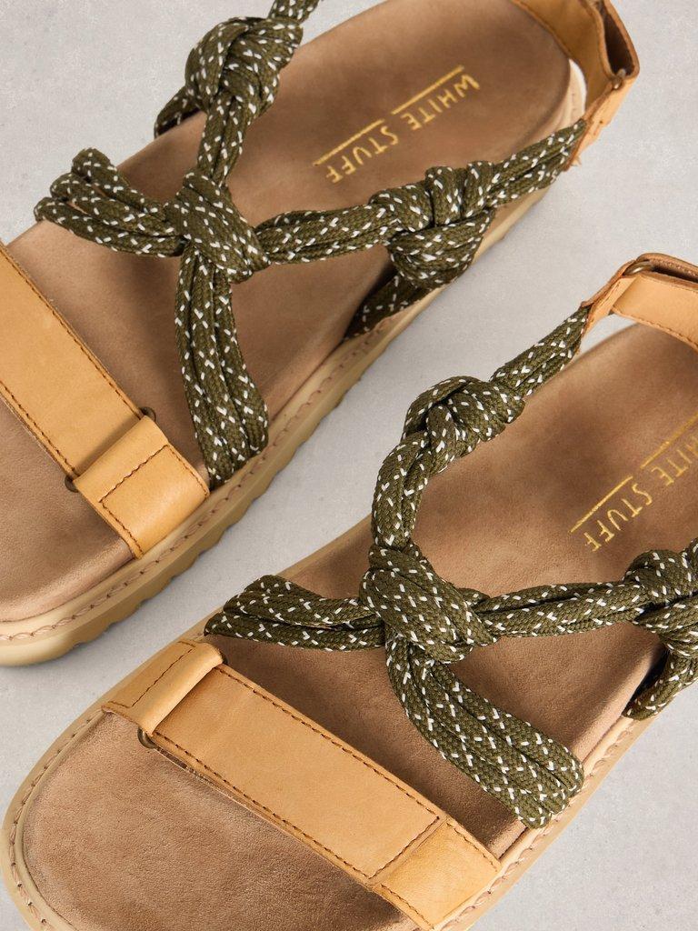 Callie Sandal in MID TAN - FLAT DETAIL