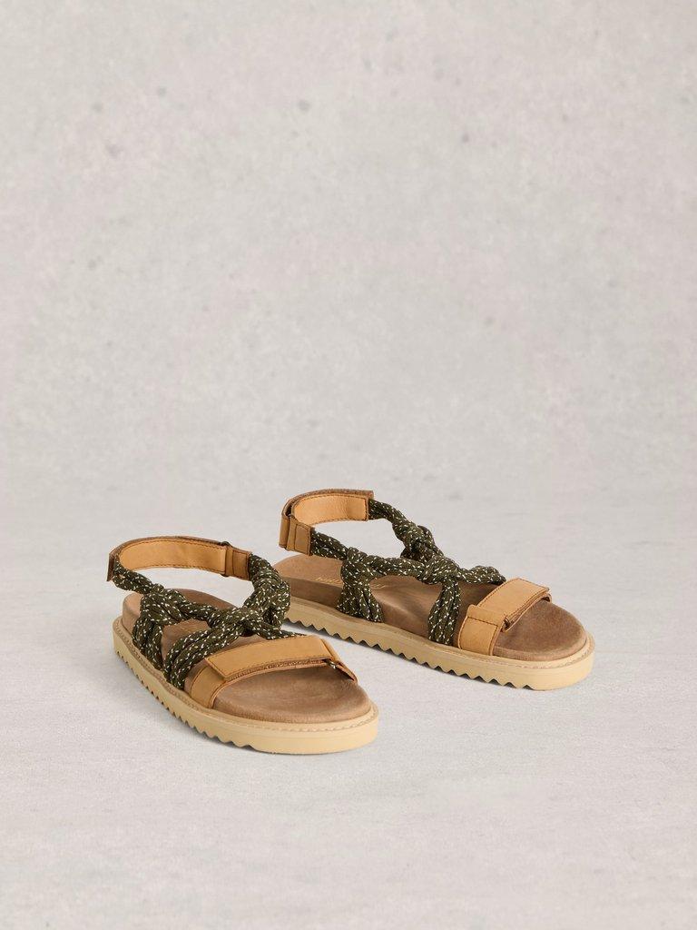 Callie Sandal in MID TAN - FLAT FRONT
