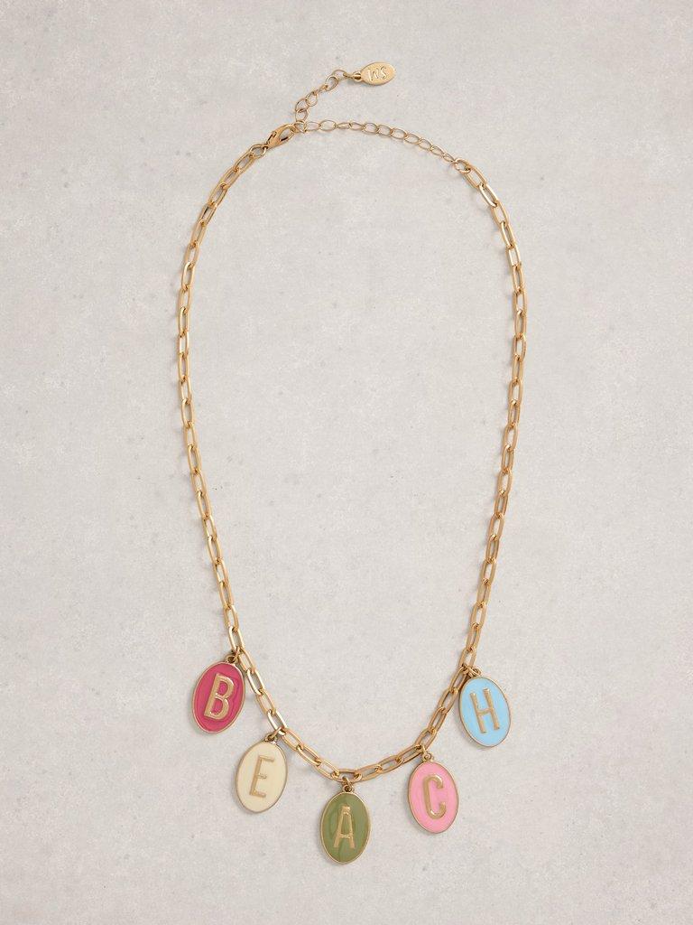 Beach Charm Necklace in GLD TN MET - FLAT FRONT