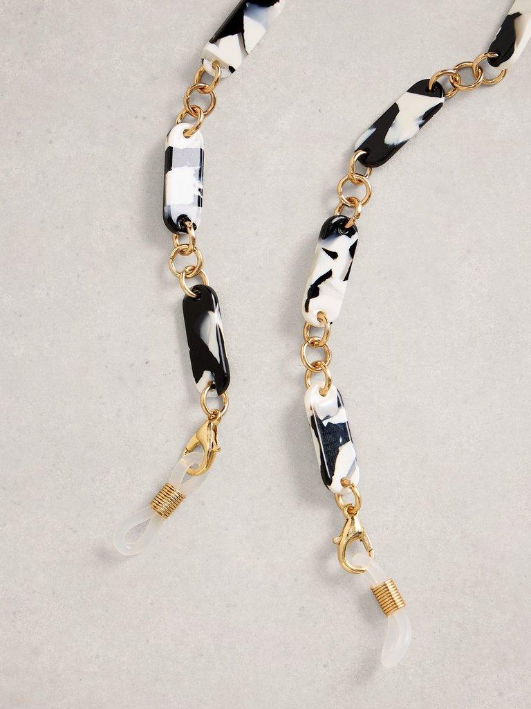 Acetate Sunglasses Chain in BLK MLT - FLAT BACK