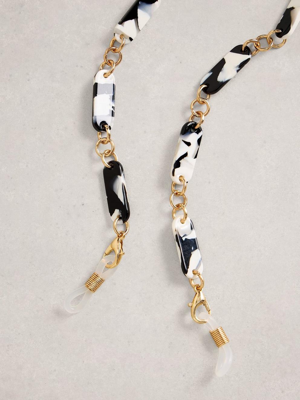 Acetate Sunglasses Chain in BLK MLT - FLAT BACK