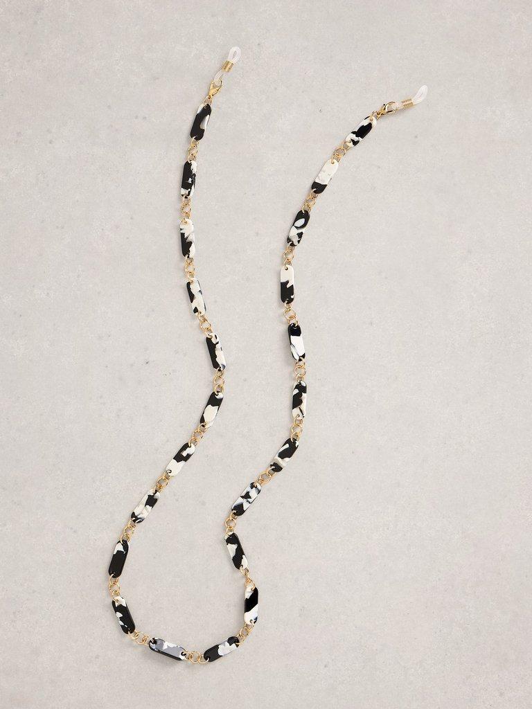 Acetate Sunglasses Chain in BLK MLT - FLAT FRONT