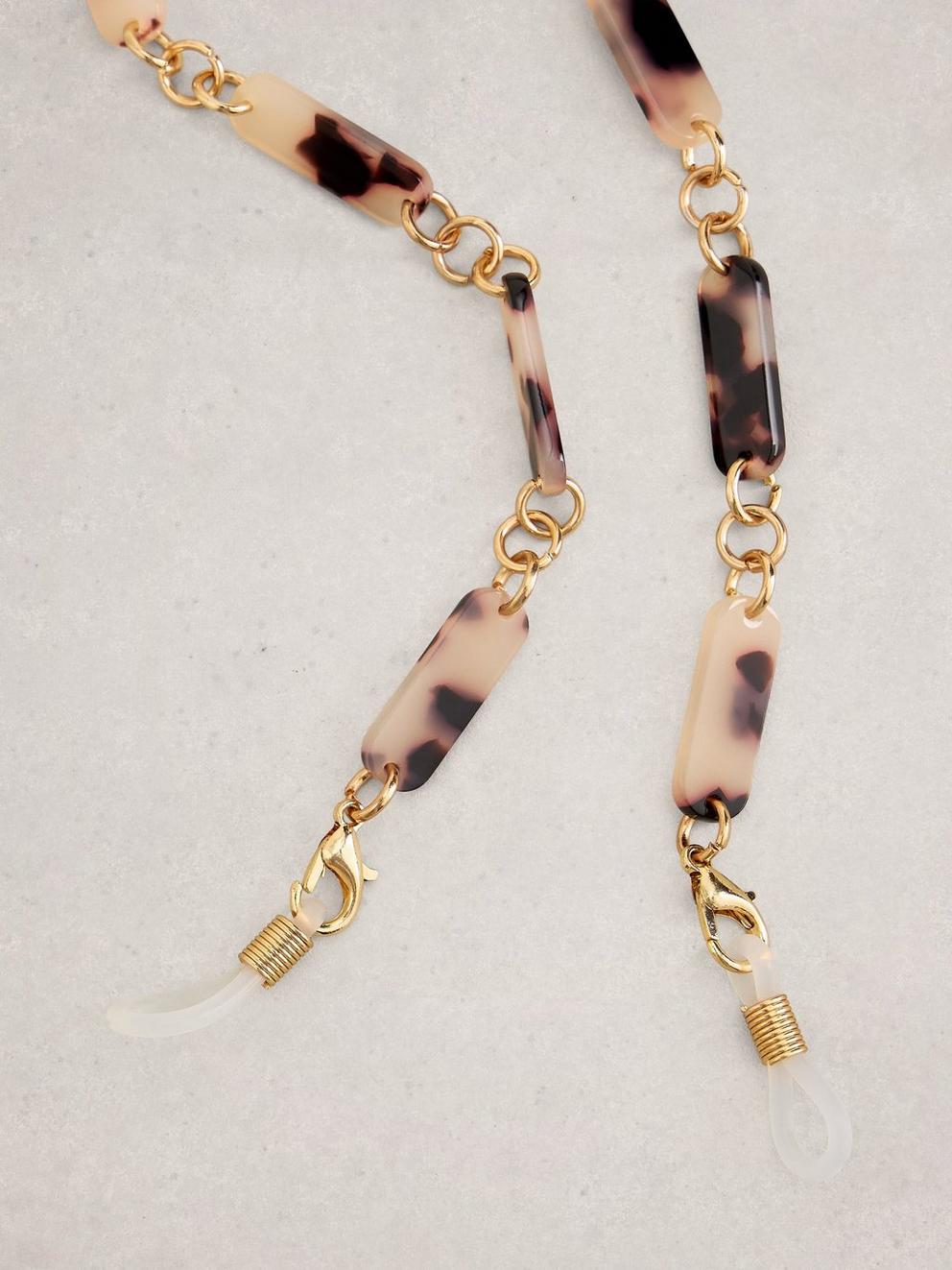 Acetate Sunglasses Chain in BROWN MLT - FLAT BACK